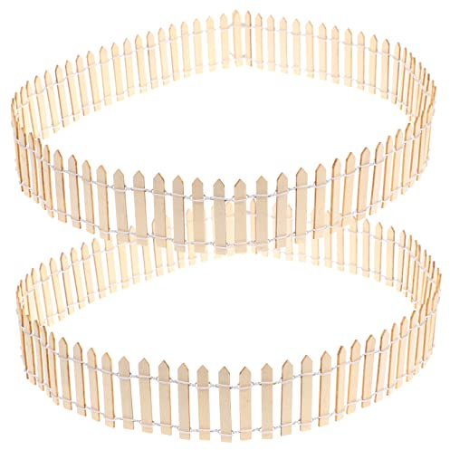 Kisangel 5 cm Mini-lattenzaun-Set Aus Holz Gartenzaun-umrandung für Miniatur-Landschaft für Sandtisch- Realistisches Basteln für Den Weihnachtsbaum