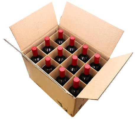 SelfHold Double Wall 12 Bottle Wine Shipping Box with HandHoles and Dividers (450 x 350 x 310mm) - Strong Cardboard Shipping Box | Wine Storage Box (20)