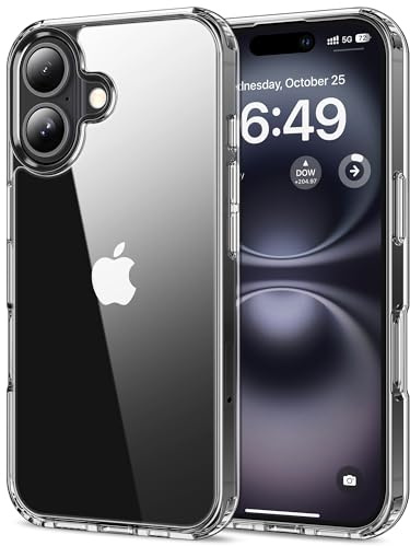 HOOMIL Case for iPhone 16 Pro, Non-Yellowing, Drop Protection, Anti-Scratch Transparent Hard Back Phone Cover - Crystal Clear