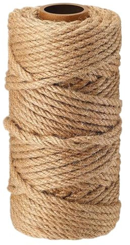 HoveeLuty Cuerda de sisal para rascador de Gatos de 100 m (328 pies) de Largo, Natural, de 6 mm de Grosor, Ideal para rascar Postes, árboles para Gatos, Cuerda de Yute para Reparar Postes.