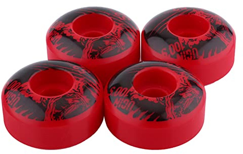 Beufee 4Pcs Skateboard Wheels, 52mm x 30mm Outdoor Classic PU Cruiser Skateboard Longboard Wheels (Red)