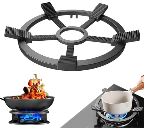 GAESHOW Anello di Supporto in Ghisa per Wok per Fornelli a Gas, Riduttore Fornello Gas Ghisa, Supporto per Fornello a Gas per Pentola Moka, Padella, Pentola Stufare, Latte, Wok, Padella