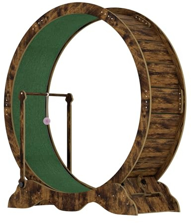 Large Cat Exercise Wheel 114cm for Indoor Cats with Lock, Playing Ball & Detachable Carpet - Silent Cat Treadmill for Running, Walking, Training to Promote Health and Weight Loss - Brown