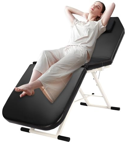 hongward Camilla de masaje plegable de 3 zonas con reposacabezas, silla de masaje plegable ajustable, mesa de masaje profesional de acero, capacidad de carga de 250 kg, para spa salón de belleza