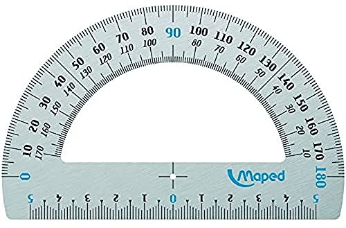 Maped 129200 - Transportador de aluminio 180°, 12 cm