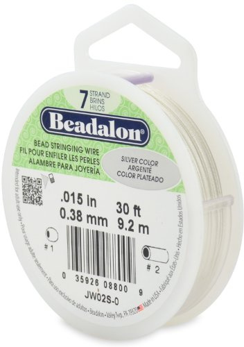 Beadalon 0.38 mm Diameter 9.2 m Reel 7 Strand Wire, Silver