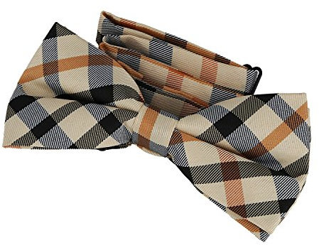 DonDon Edle karierte Fliege bzw. Schleife mit Haken - bereits gebunden und verstellbar