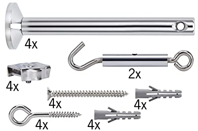 Paulmann 17834 Seilsytem Seil-Zubehör Spann-Montage-Set 165 mm Chrom Zubehör Halogen Seilsysteme 12V enthält Umlenker Seilösen