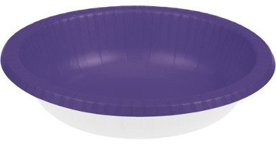 Club Pack of 200 Purple and White Paper Party Banquet Dinner Bowls 20 oz