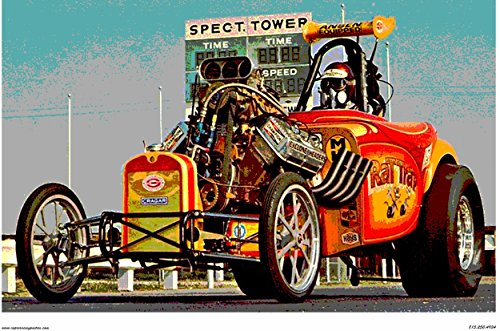 CrashDaddy Rat Trap Fuel Altered Racing Poster 1970's Vintage Type