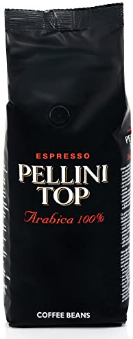 Pellini Café en Granos Top, Mezcla 100% Arábica, Café en Grano con Aromas Perfumados y Refinados y Toques de Regaliz y Cacao, 500g