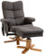 HOMCOM Massagesessel mit Hocker, 360° drehbarer Elektrischer Relaxsessel mit Liegefunktion und Stauraum, TV-Sessel Fernsehsessel mit Seitentasche Fernbedienung für Wohnzimmer, Kunstleder, Braun