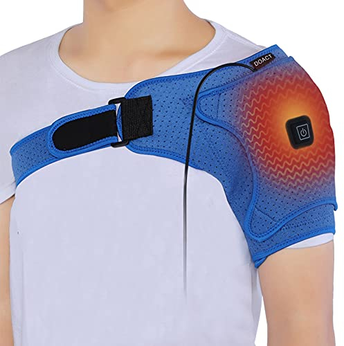 Beheizte Schulterbandage, Tragbare Elektrisch Verstellbare Schulterstütze, Kompressionsmanschette, Gelenkluxation Schmerzlinderung Entspannen Sie Muskelheizkissen für Gefrorene Schulter, Bursitis, Ten