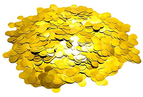 CC wonderland zone Coriandoli rotondi dorati (Φ1,5 cm), coriandoli da tavolo, metallizzati, rotondi, dorati, per feste, matrimoni