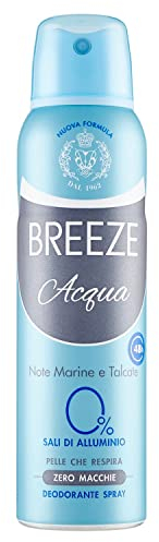 Breeze Acqua Deodorante Spray 48h Note Marine e Talcate 0% Sali di alluminio 150 ml