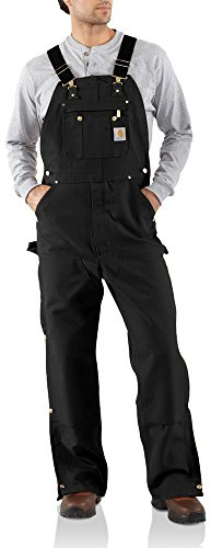 Carhartt Men's Firm Duck Bib Overall, Black, W32 x L32