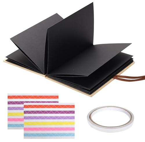 8-Zoll DIY Scrapbook-Fotoalbum, Kraftpapier Dehnbare Faltbare Fotosammlung zum Einkleben, 34 Seite leer Sammelalbum Scrapbook Fotoalbum für Hochzeit, Abschluss, Geburtstags, Hochzeitstags