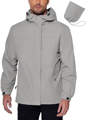 COOFANDY Mens Rain Waterproof Packable Lightweight Rain Coat For Motorcycle Riding, Fishing, Golf, Hiking, Rain Gear For Men