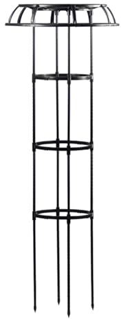 Rankobelisk Beschichtetes Metall, 135 cm, Witterungsbeständige Garten Rankhilfe für Rosen und Blumen