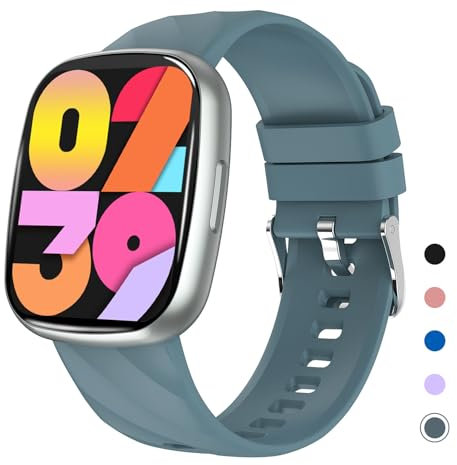 PTHTECHUS Kinder Smartwatch für Jungen Mädchen, 1.75 HD Voll Touchscreen Fitnessuhr, IP68 wasserdichte Fitness Aktivitäts Uhr Schrittzähler, Wecker, 42 Sportmodi, Kinderuhr Telefon für Teenager