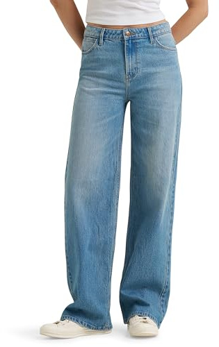 Wrangler Women's Mid Rise Loose Straight Jean, Austin, 12