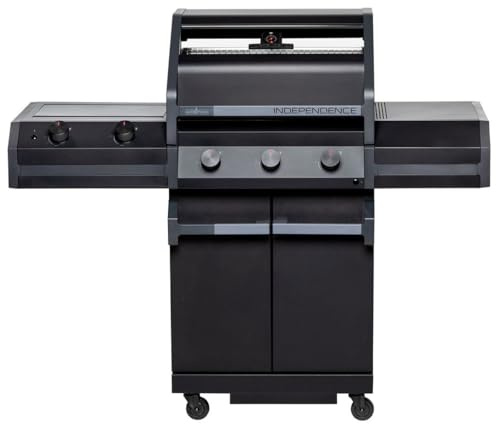Grillfürst Independence P330G Gasgrill - mattschwarz - mit XXL Infrarotbrenner und Gusseisenrosten