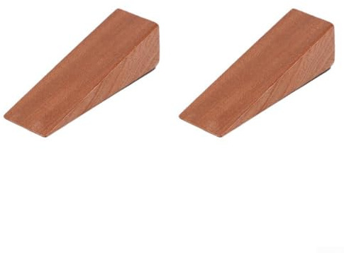 Juego de 2 cuñas de madera antideslizantes para una sujeción segura de la puerta, construcción de material sostenible para uso residencial y comercial en puertas (oscuro (2))