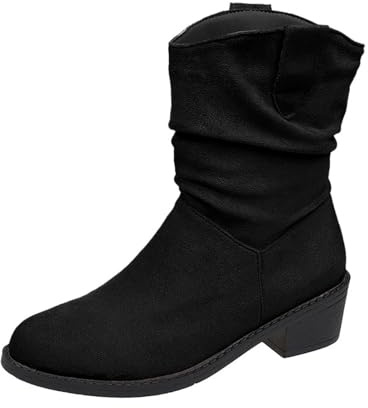 Botines holgados para mujer, botines para mujer, tacón bajo, ajuste ancho, botines de tacón de bloque, zapatos casuales con suela antideslizante, calzado para caminar por la ciudad y viajes