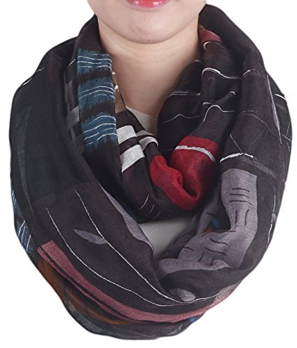 Gil SSC XXL LOOP SCHAL SCHLAUCHSCHAL RUNDSCHAL HALSTUCH TÜCHER AUSWAHL HERBST WINTER 2017-2018 (Muster Schwarz Grau Weiß Blau Rot)