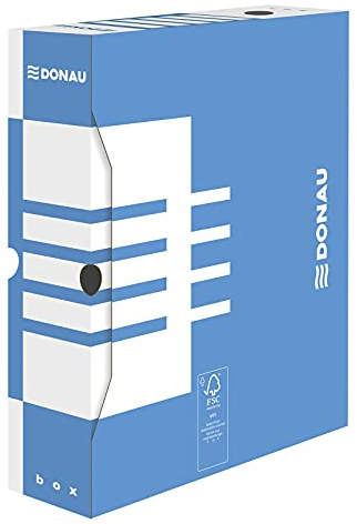 DONAU 7660301FSC-10 Archivbox aus recyceltem Karton, 20er Pack, A4/80mm/ B Rückenbreite, Blau