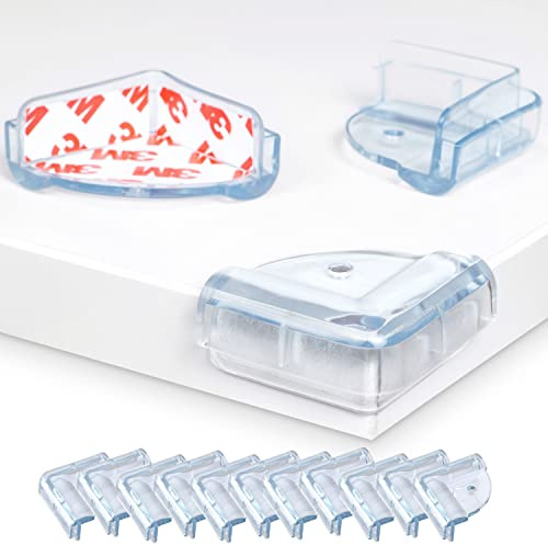 Protector Esquinas de Mesa, 12 pzs, Transparente, Forma Cuadrado, con Adhesivo Especial, Protección de Bordes y Esquinas, Protector de Muebles para bebés, Protecciones Niños para Bordes y Esquinas
