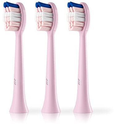 3 cabezales de cepillo de dientes eléctrico para cepillos de repuesto JTF, limpieza profunda cerdas medianas para P200 (rosa)