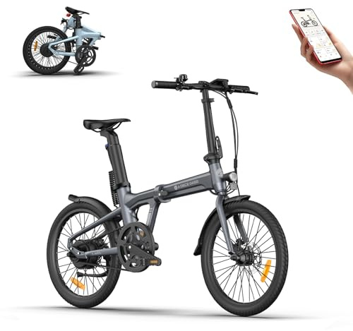 A Dece Oasis Ado Air20 Bicicleta Eléctrica Plegable, Bici Eléctrica 37N.m, E-Bike Portátil, Transmisión por Correa, Pantalla LCD, Sensor de par, App Inteligentes, Batería Extraíble, Alcance De 100 KM