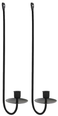 Candelabro de pared – Juego de dos candelabros de pared – Portavelas de metal de granja, candelabro de pilar, decoración de pared para sala de estar y dormitorio