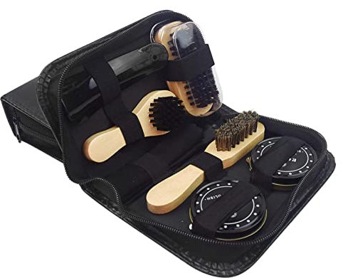 ULEMONDEE Shoe Boot Polish Kit,Leather Boot Cleaning Kit with PU Leather Travel Case for Boots, Car Seats, Bags, Sofas Care Supplies Accessories