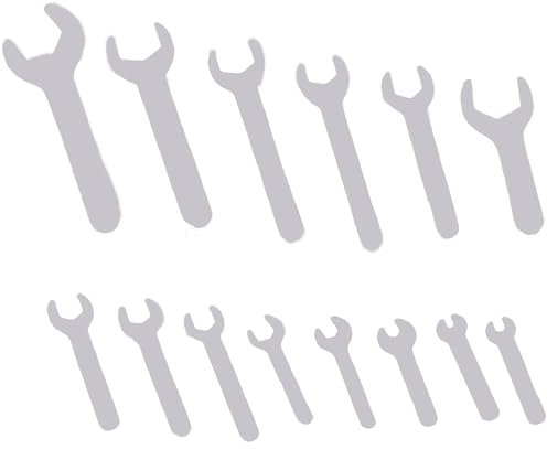 YnGia Open End Wrench Set Super Thin Flat Wrench 14 Piece Single 1.5mm Small Wrench Spanner Set for Tight Spaces