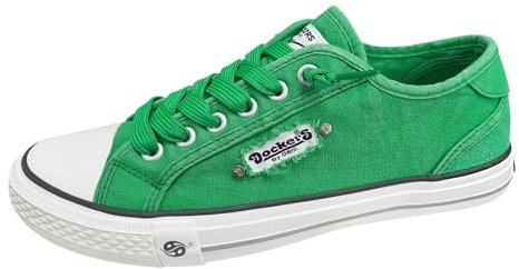 Dockers by Gerli Damen Schuhe Sneaker Schnürschuh Turnschuh, Farbe:Grün, Schuhgröße:EUR 39, Artikel:-810 Light Green