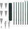 HUAKEHOM Gitterzaun Zaun Zaunset Gartenzaun Drahtzaun Zaunsatz Maschendraht Set Stahl Grün Metallzaun 10 x 1,7 m Grün
