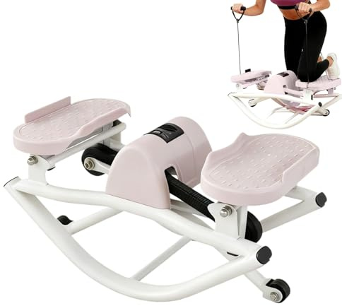 Gungande fitness stegmaskin | bärbar kompakt träningsapparat med låg chock – ben glutes träning stegmaskin – för hemmakontor lägenhet gym vardagsrum