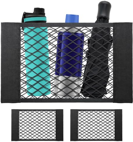 PEAPIN 2 PCS Adhesive Car Boot Storage Net 40x24cm Elastic Mesh Net