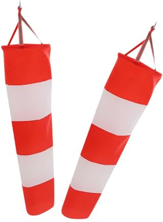 Housoutil Mangas de Viento Impermeables 60 Cm 2 Piezas Roja de Tela Oxford para Decoración de Jardín y Exterior, Indicador Direccional Resistente para Patio y Césped