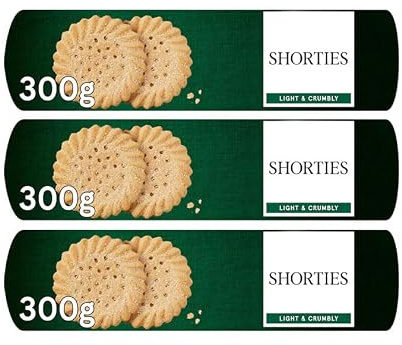 Shorties Light & Crumbly Biscuits, Vegetarian, 300g, Pack of 3