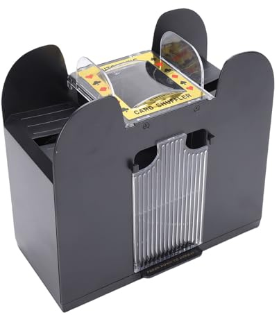 RiToEasysports Automatisk Kortblandare, 6-däcks Batteridriven Elektrisk Pokerblandare med Tyst Blandning, för Home Party Travel Casino Texas Holdem Blackjack