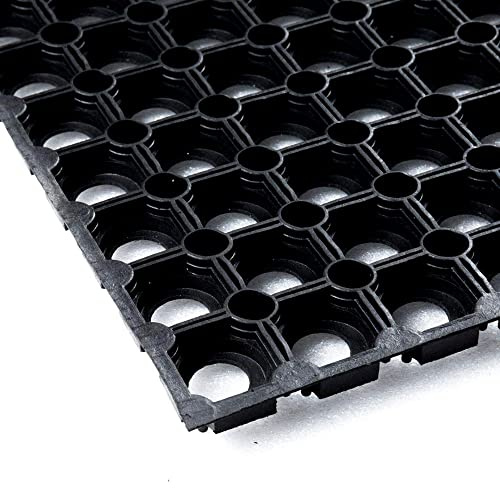 Vivol Gummi Ringmatte 50x80 cm Schwarz - Fußmatte für außen im Garten oder an der Hintertür - Gummimatten aussen im verschiedenen größen erhältlich