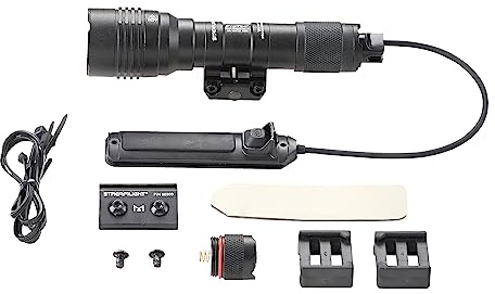 Streamlight 88066 ProTac Rail Mount HL-X - Luz de arma multicombustible de 1000 lúmenes con interruptor remoto, interruptor trasero, clips y baterías CR123A, caja, negro