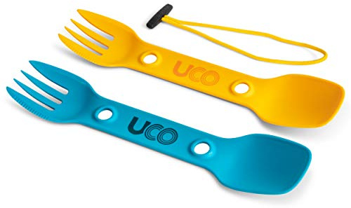 UCO Utility Spork Camping Spoon-Fork-Knife Utensil, 2 Pack