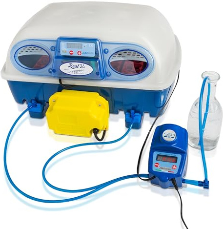 Borotto Real 24 Expert | Incubadora de Huevos Automática Profesional Patentada 24 Huevos o 96 Pequeños con Volteador de Huevos Automático, Control Temperatura, Humidificador Sirio | Made in Italy