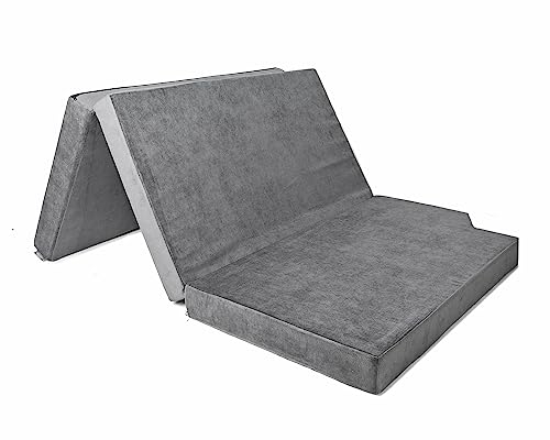 Premium Schlafauflage für V-Klasse | Klappmatratze 185x138x10 cm, Dunkelgrau | Faltbare Matratze für Bus, Faltmatratze Camping