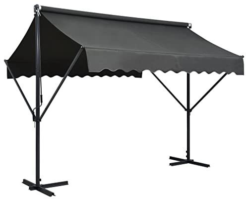 vidaXL Freistehende Markise Standmarkise Gartenmarkise Sonnenschutz Terrassenüberdachung Garten Terrasse Balkon 300x300cm Anthrazit