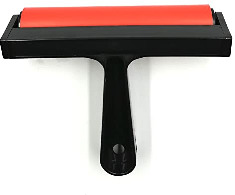 Vaessen Creative Rubber Brayer Roller 6 / 15,2 cm with Plastic Handle - for Diamond Art, Painting, Stamping, Vinyl, Glue Crafting, Scrapbooking, Gel Press Plates and Mixed Media